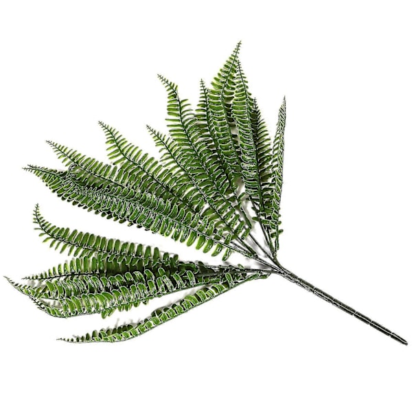 5x 7 Grenar Grön Konstgjord Växt Blommig Persisk Blad Blomma Kontor Hem Trädgård