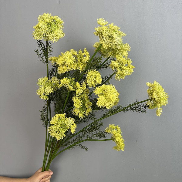 Konstgjord Blomsterlök Blomster Spets Maskros Plast Falsk Blomma Heminredning 3-Huvud Stor Spets Bröllopsrekvisita Flocked three-head large lace green