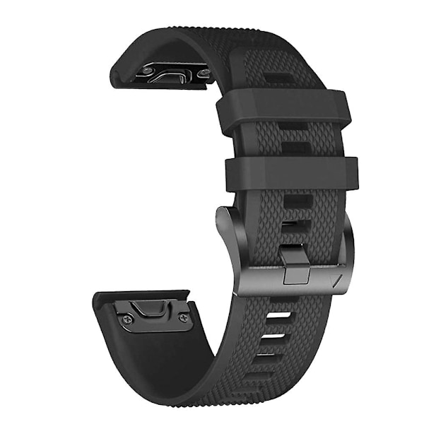 Svart Svart 22mm Silikonrem kompatibel med Garmin Descent G1