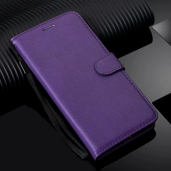 Kotelo iPhone 13 Mini -puhelimelle, violetti vasikannahka, yksivärinen, läppälompakko korttipidikkeellä