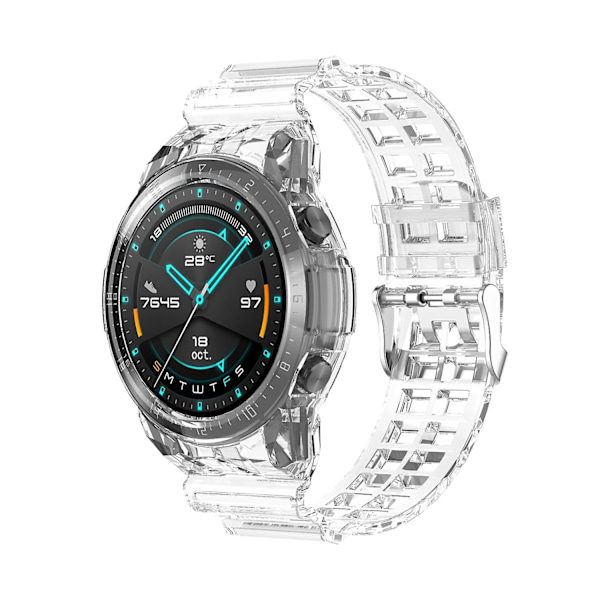 Transparent Transparent kompatibel med Huawei Watch Gt 2 46mm Silikon Integrerat Klockarmband