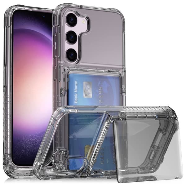Etui til iPhone 13 6.1 Transparent Sort Transparent Wallet med Kortholder Flip Øl