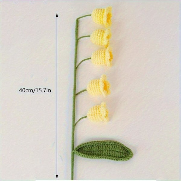 6 stk. 40 cm Hæklet Blomsterbuket Kunstig Liljekonval Håndlavede Strikkede Blomster Hæklede F Purple 6 Pcs