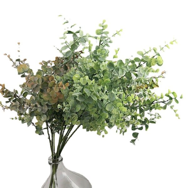 Tekoeukalyptus kasvi, yksittäinen varsi, kodin sisustus, hääkoriste, tekokukat Red Green