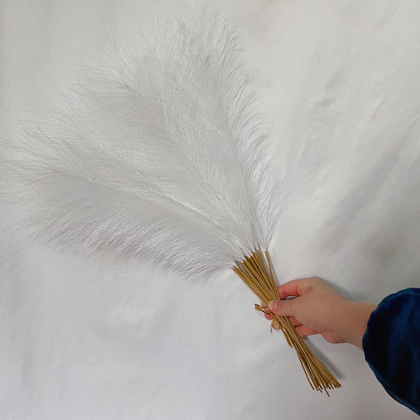 55CM 5/10/20ST Fluffig Pampasgräs Boho Dekor Blomma Falsk Växt Vass Simulerad Bröllopsfest Hem D Matches the image 20PCS