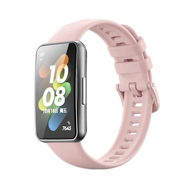Ruusunpunainen silikoninen ranneke, yhteensopiva Huawei Band 7 / Honor Band 7 kanssa