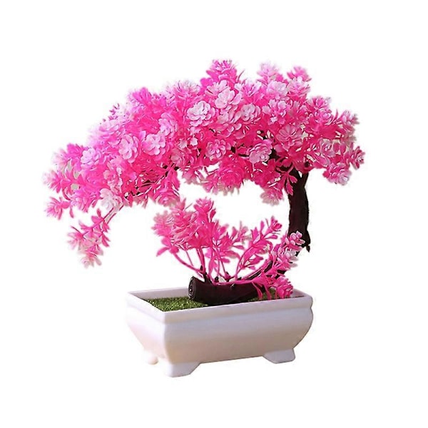 Simuleret Falsk Potteplante Bonsai Træ Kunstig Plante Skrivebords Ornament Boligindretning Pink