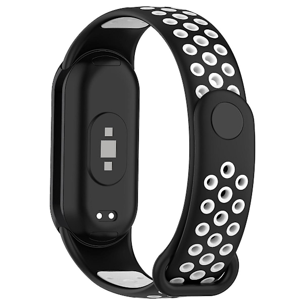 Svart Hvit Svart Hvit Silikon Klokkereim kompatibel med Xiaomi Mi Band 8