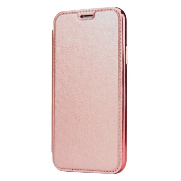 Fodral för iPhone 15 Pro Max rosa ultratunt elektropläterat flipfodral