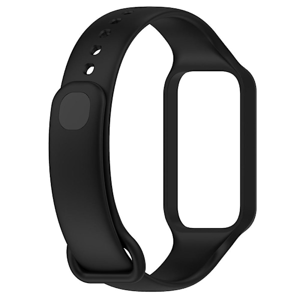 Svart Svart Silikon Integrert Klokkereim kompatibel med Redmi Band 2 kompatibel med Redmi Band 2