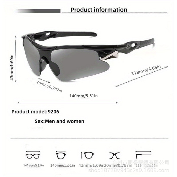 Mode Sport Solglasögon Utomhus Cykling Fiske Night Vision UV-säker vindtät ögonskydd Solglasögon Bright black frame transparent sheet
