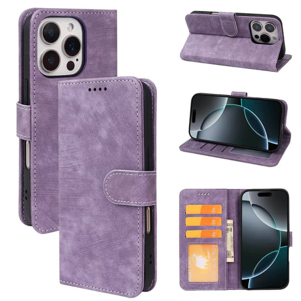 Kotelo iPhone iPhone 16pro:lle, violetti Fengyun-valokuvakehysteline