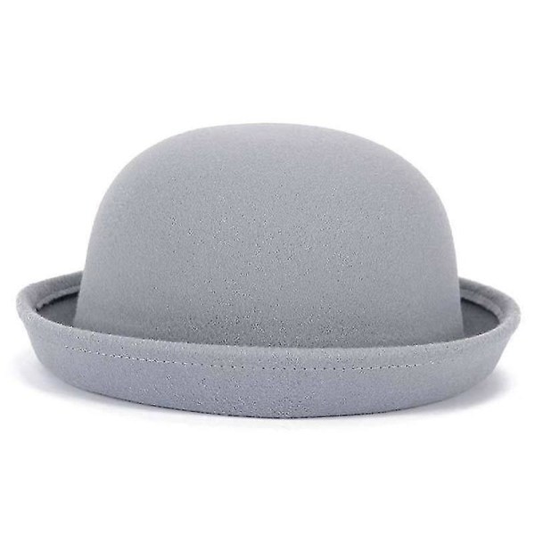 Nya förälder-barn bowlerull, Fedora hattar Dome light gray 54cm
