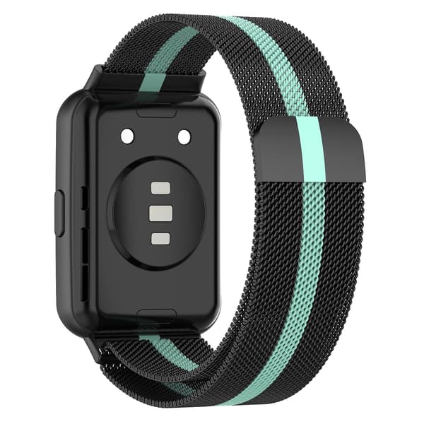 Sort Grøn Sort Grøn kompatibel med Huawei Watch Fit 2 Rustfrit Stål Urrem