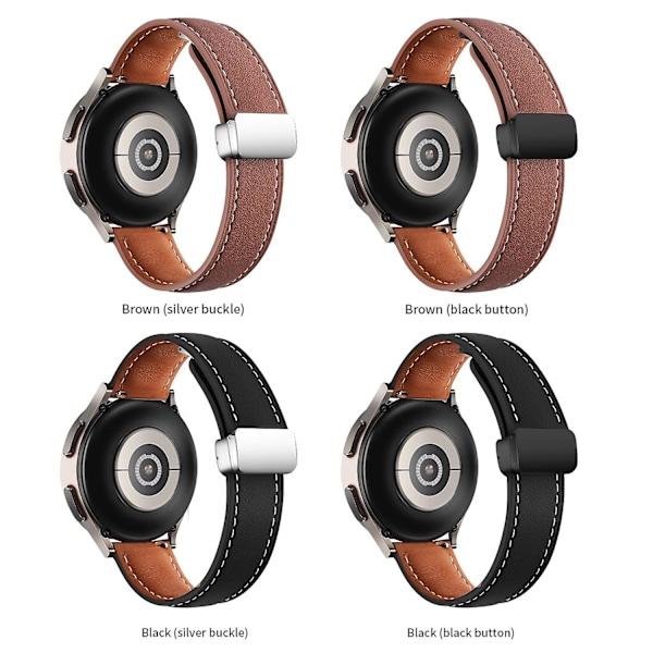 Ruskea Musta Ruskea Musta Taitettava Solki Hihna 22mm