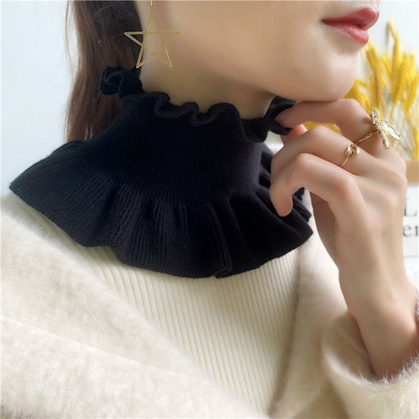 Dame falsk krage Avtakbar halvskjerf Pullover Dobbel Wood Classic black