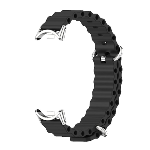 Sort Sølv Sort Sølv Mijobs Marine Silikone Åndbar Rem kompatibel med Xiaomi Mi Band 8