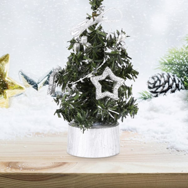 15 cm Dekorert Mini Juletre Lett å Vedlikeholde PVC Ingen Visning Kunstig Juletre Borddekor Royal Blue