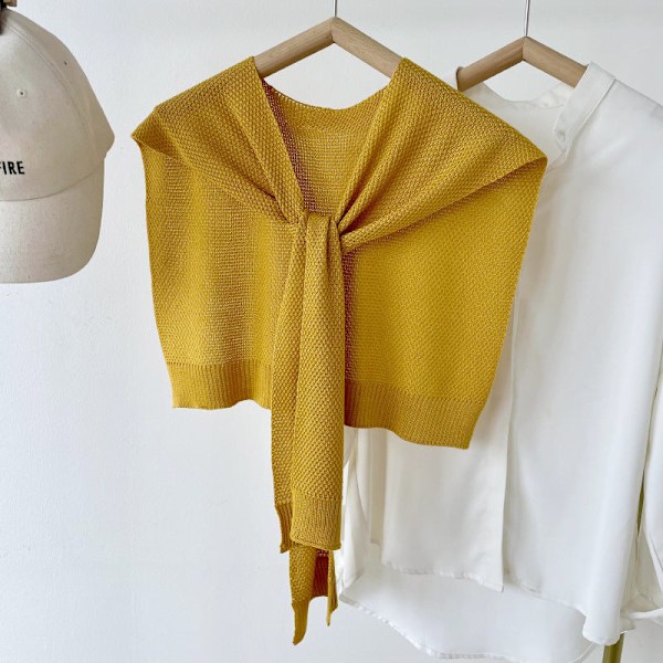 Lös krage för kvinnor Avtagbar halv sjal Ytterkläder Luftkonditionering Ginger yellow 100cm