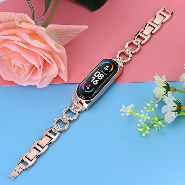 Rosaguld Rosaguld 8-formet Diamant Legering Urrem kompatibel med Xiaomi Mi Band 6 / 5
