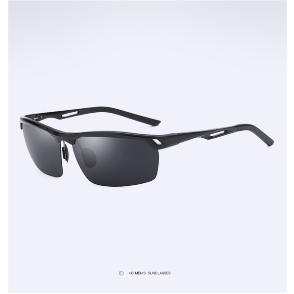 Aluminium Magnesium Solglasögon Utomhus Cykelglasögon Glasögon Mode Halvbåglösa körglasögon Polariserade solglasögon Black Frame gray piece