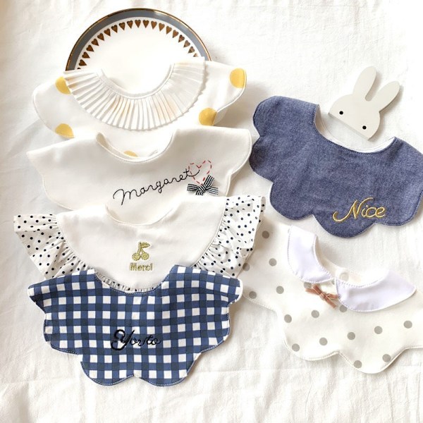 Naisten tekoviulus Irrotettava puolikas vauvan ruokalappu japanilainen plus-koko Embroidered BABY
