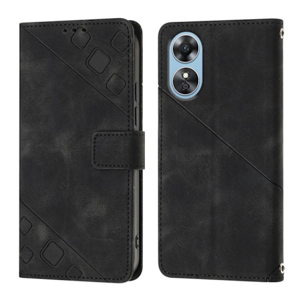 Etui til iPhone 14 Plus sort Soft-Touch Præget 3D Præget Wallet med Kortholder Flip