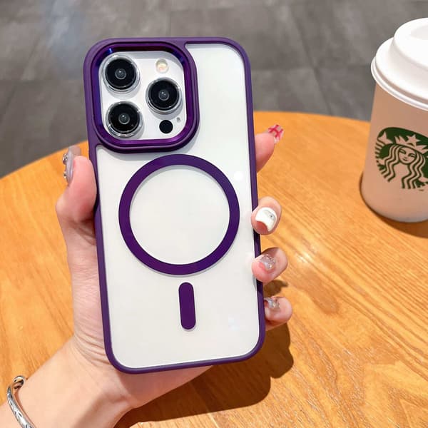 Etui til iPhone 13/14 Magnetisk Mørk Lilla