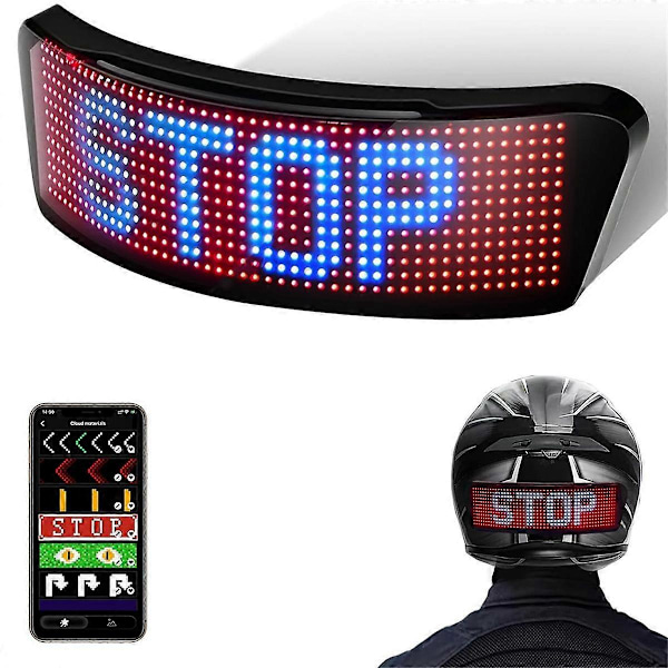 LED Smart Sykkelhjelm Baklys, Motorsykkelhjelm Lys med Blinklys, Speedometer og Prog