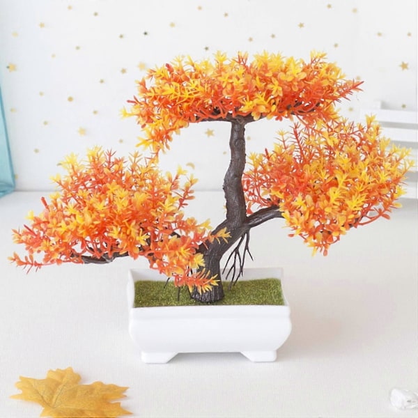 Kunstige Planter Bonsai Lille Træ Potte Falske Planteblomster Potteplante Faux Bonsai Til Hjem Værelse Bord H