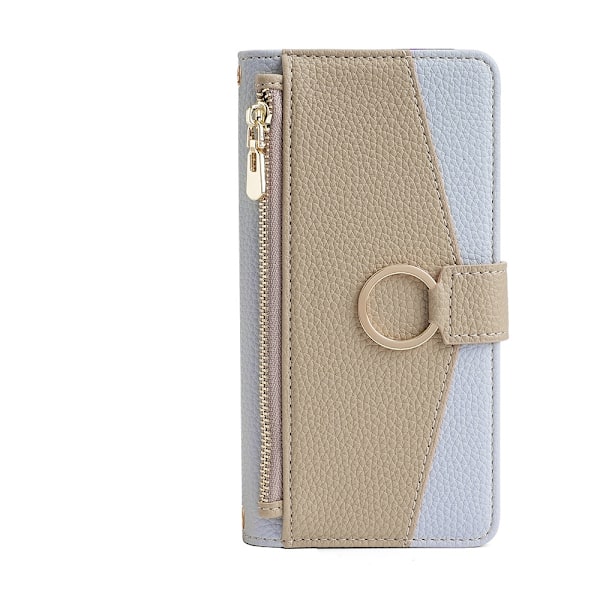 Etui til iPhone 13 Pro Blå (enkelt læderetui) Flip Wallet med kortholderrem og stativ