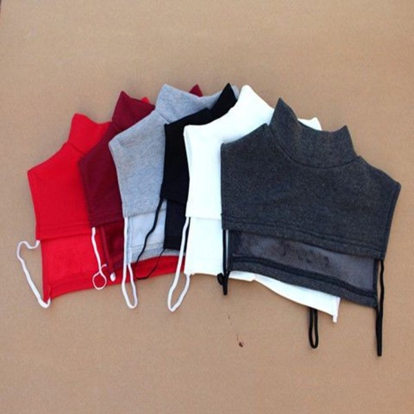 Dame falsk krave Dekorativt Unisex Tørklæde Pullover Hold Wa Milky White S size less than 55kg