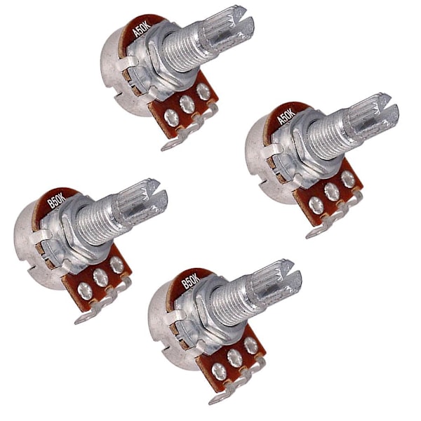 2x4 kpl A50K/B50K Pitkä Uurrettu Akseli Audio Taper Matalakitkaiset Potentiometrit