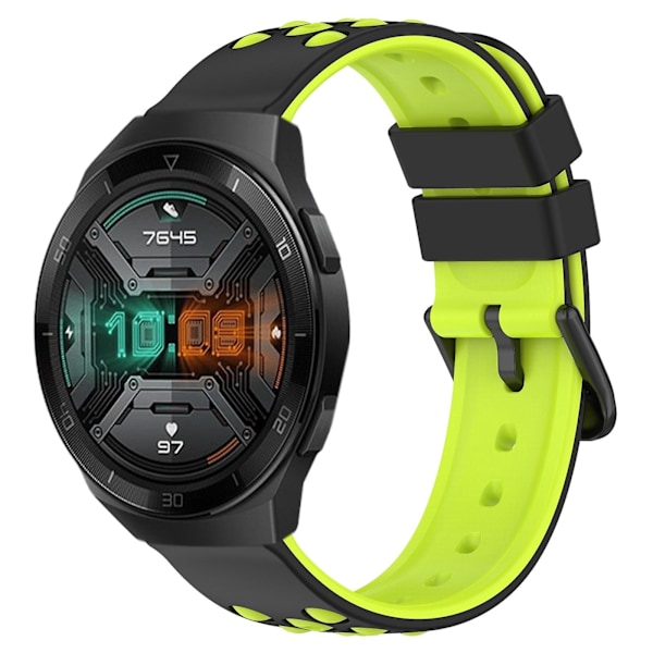 Sort Limegrøn Sort Limegrøn Silikone Urrem kompatibel med Huawei Watch Gt 2e