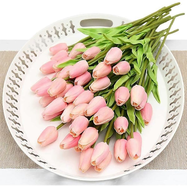 10 stk. Kunstige Blomster Real Touch Mini PU Tulipaner Buket Falske Tulipaner Blomsterarrangement Kunstige Planter til Bryllupsdekoration Værelse Hjem Hotel
