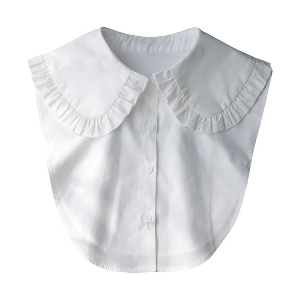 Dame falsk krave Efterår Vinter Ny Flæse Falsk Skjorte Blonde White ruffled square collar