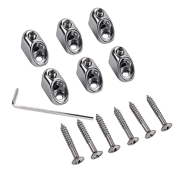 2 Sett Krom Gitarstreng Låsemutter Hodeless Tau Lås Instrument