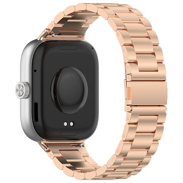 Ruusukultainen kolmen helmen metallinen kellon ranneke, yhteensopiva Xiaomi Mi Band 8 Pron kanssa