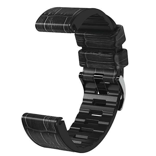 Svart Svart Silikonklokkereim kompatibel med Garmin Fenix 7x/6x Pro/tactix 7 26mm