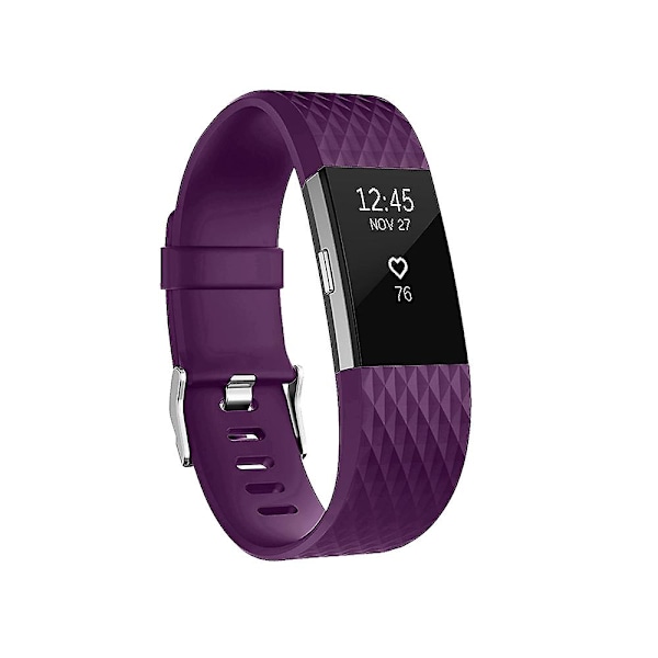 Lilla Lilla Diamantmønsterrem kompatibel med Fitbit Charge 2, 10.5x8.5cm