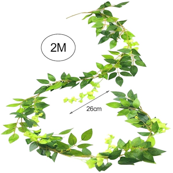 200CM Tekoköynnöskuusama Kukka Seppele Riippuva Keinotekoinen Kiipeilevä Kukka Vihreä Rönsyilevä Muratti Koriste Purple