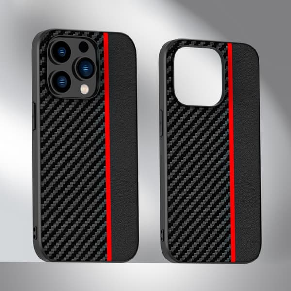 Etui til iPhone 14 Plus Rød Kulfiber Kevlar ultratynd
