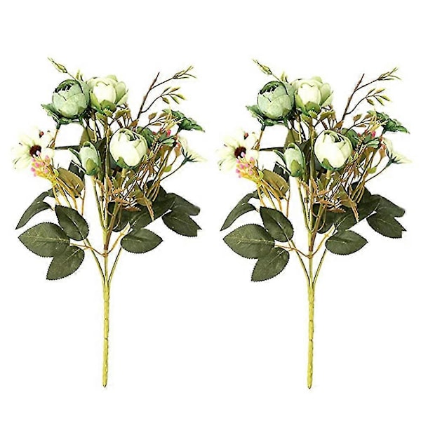 Kunstig Blomst Bryllup Brudebukett Hjem Dekor Blomstersimulering Bukett (grønn)