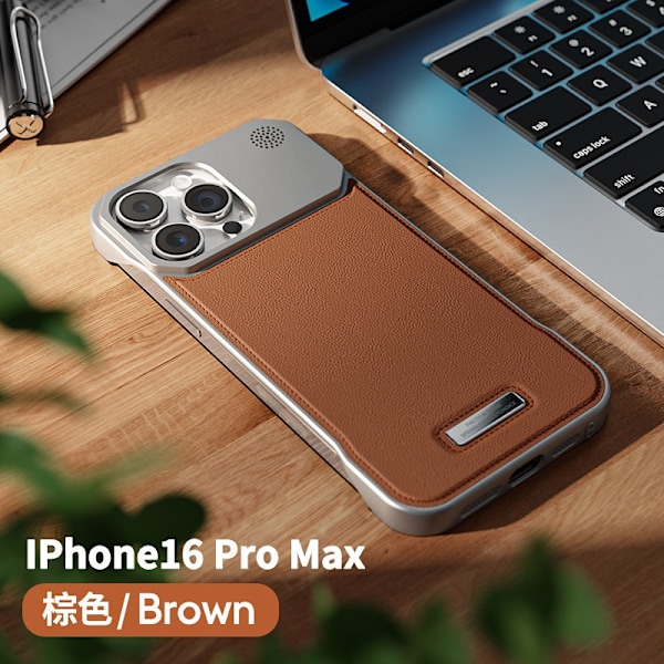 Etui til iPhone 14 Pro Brun [magnetisk + læder + aromaterapi] Rammeløs Magnetisk Aromaterapi Læder