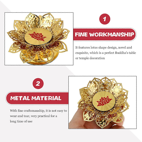Hvid Buddha Lysestage - Guld Fengshui Te Bakke
