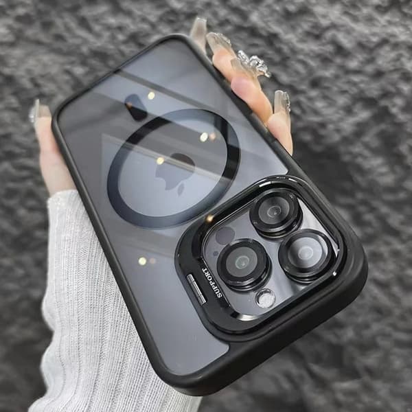Etui til iPhone 13 Pro Max Magnetisk Stand Linse Detalje Sort Noz35247