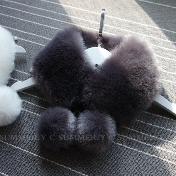 Naisten tekoviulus Irrotettava puoli Naisten talvi plus Tianhou Dark gray 56CM