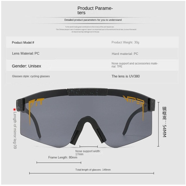 Polariserade solglasögon Outdoor Cykelglasögonglasögon för Ridning Athletic Glasögon Skidsolglasögon C13 Polarized style