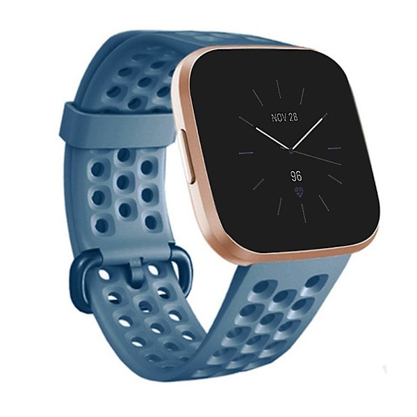Cyan Cyan kompatibel med Fitbit Versa 2 Andningsbart Silikon Armband (vit) kompatibel med Fitbit Versa 2