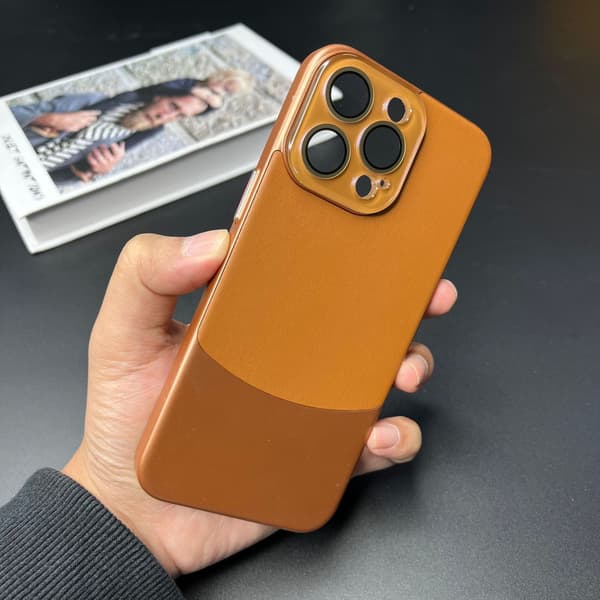 Etui til iPhone 14plus brun Nappa læder Full-Body læder